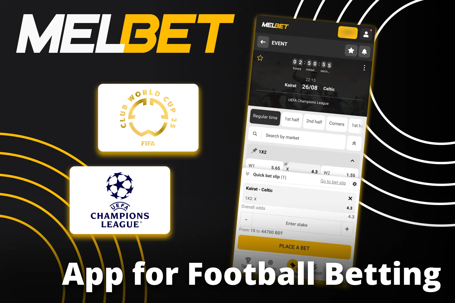 You can also place bets in the app or mobile browser version of Melbet.