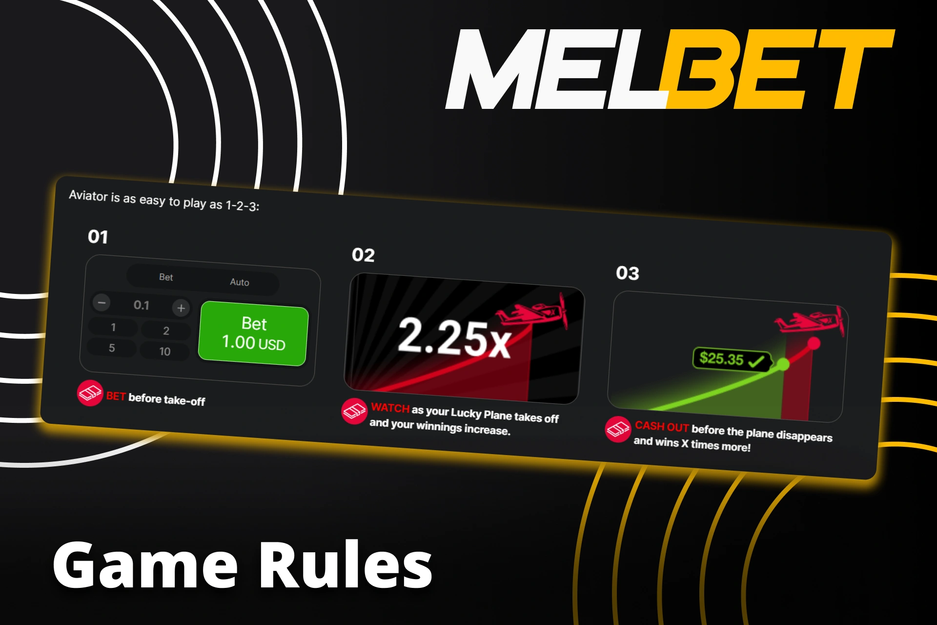 Read the easy game rules on Melbet to understand how to win.