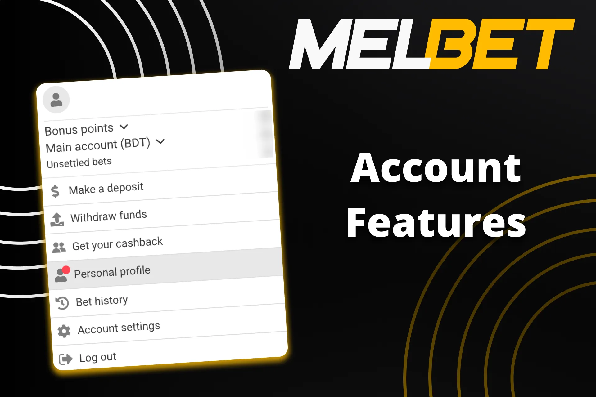 Manage your personal account after Melbet login.