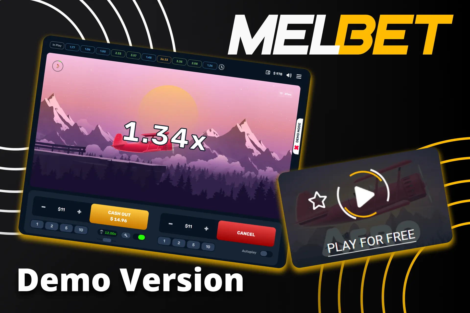 Practice with virtual credits on the official Melbet demo platform.