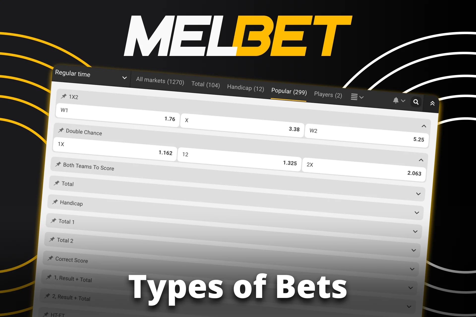 Explore football betting types and win at Melbet.