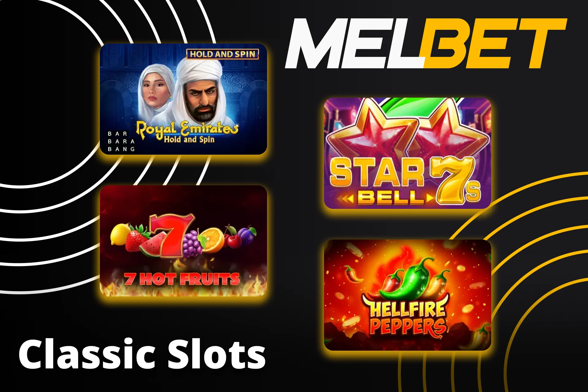 Enjoy three-reel classic slots at Melbet.
