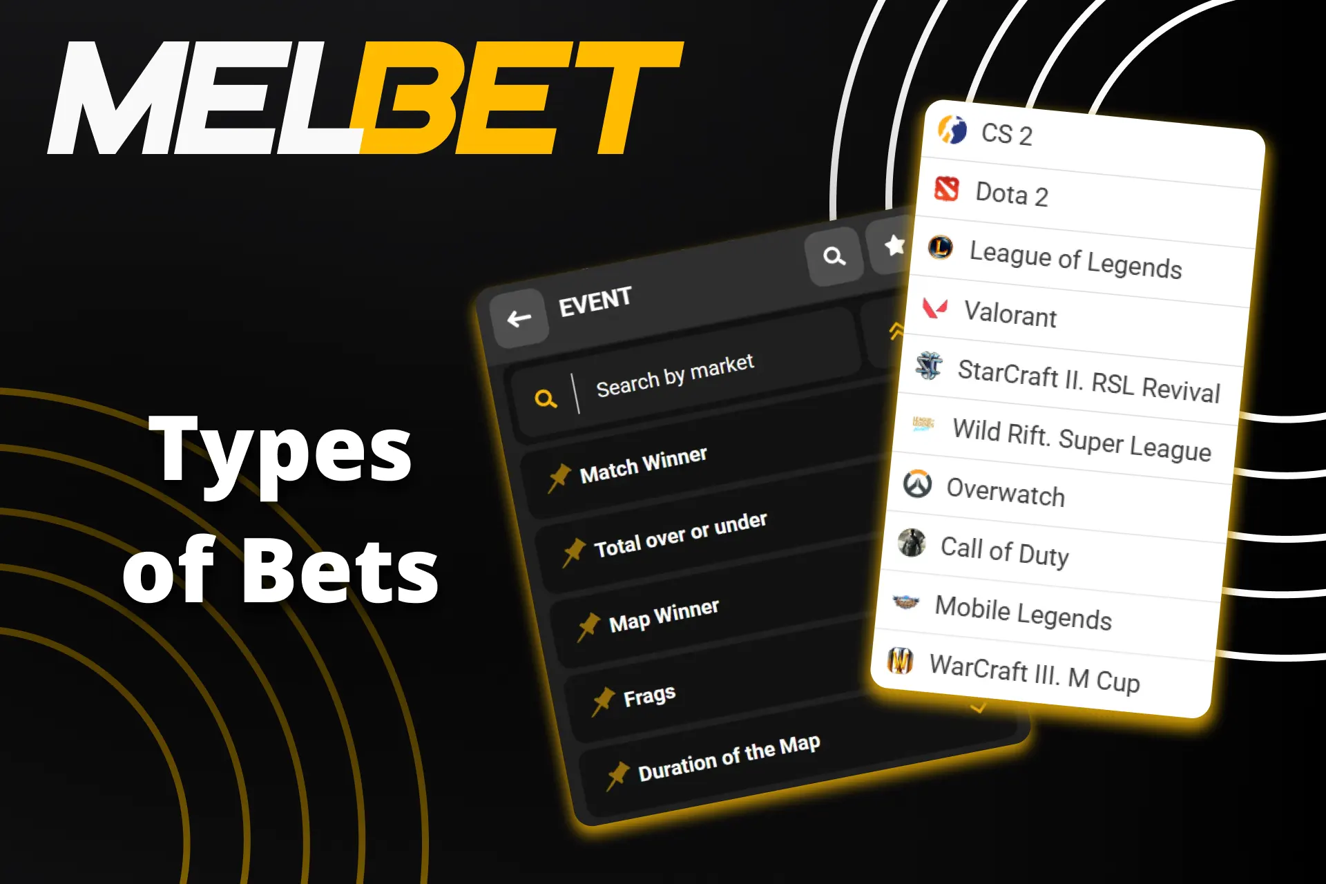 Explore various esports betting markets on the official Melbet portal.