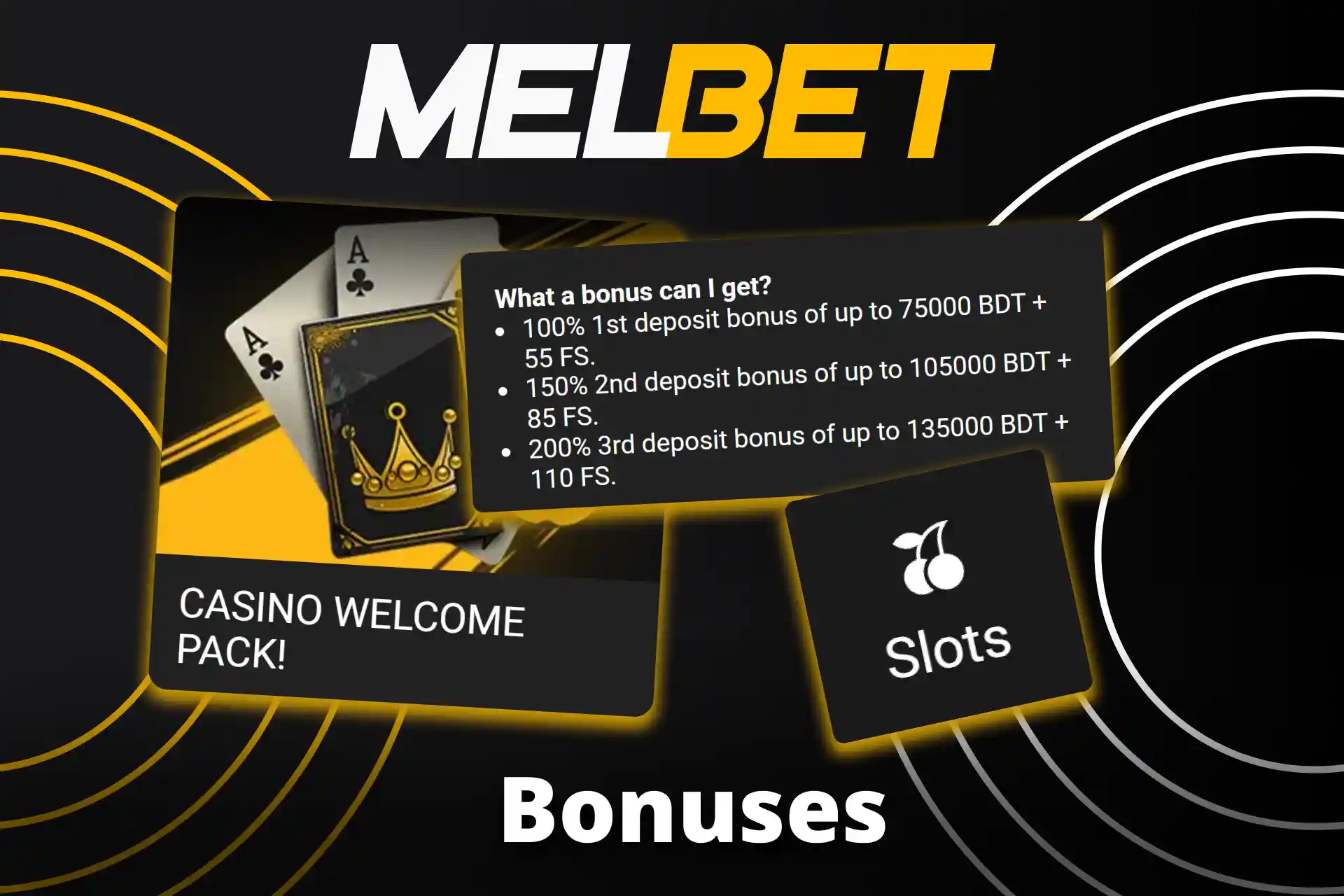 Melbet gives a bonus for playing Slots.